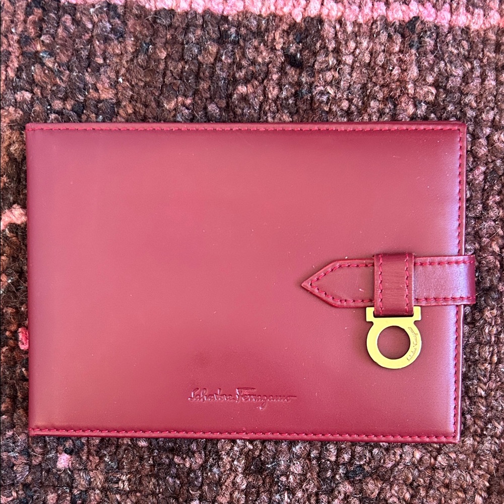 Ferragamo Burgundy Vintage Excellent Condition Leather Photo Frame